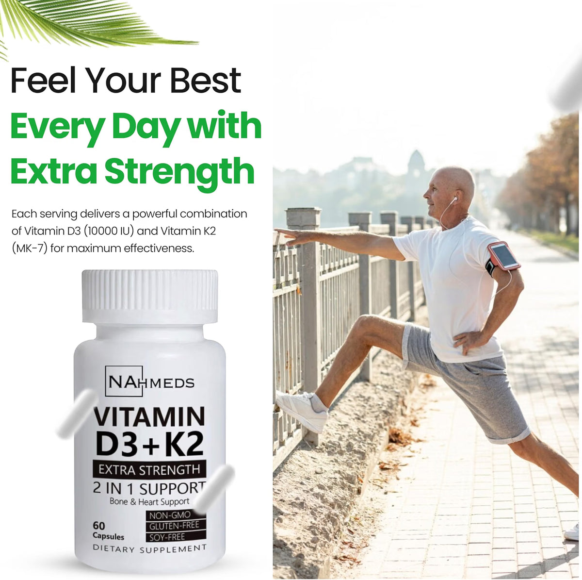 Vitamin D3 + K2 Extra Strength – 60 capsules