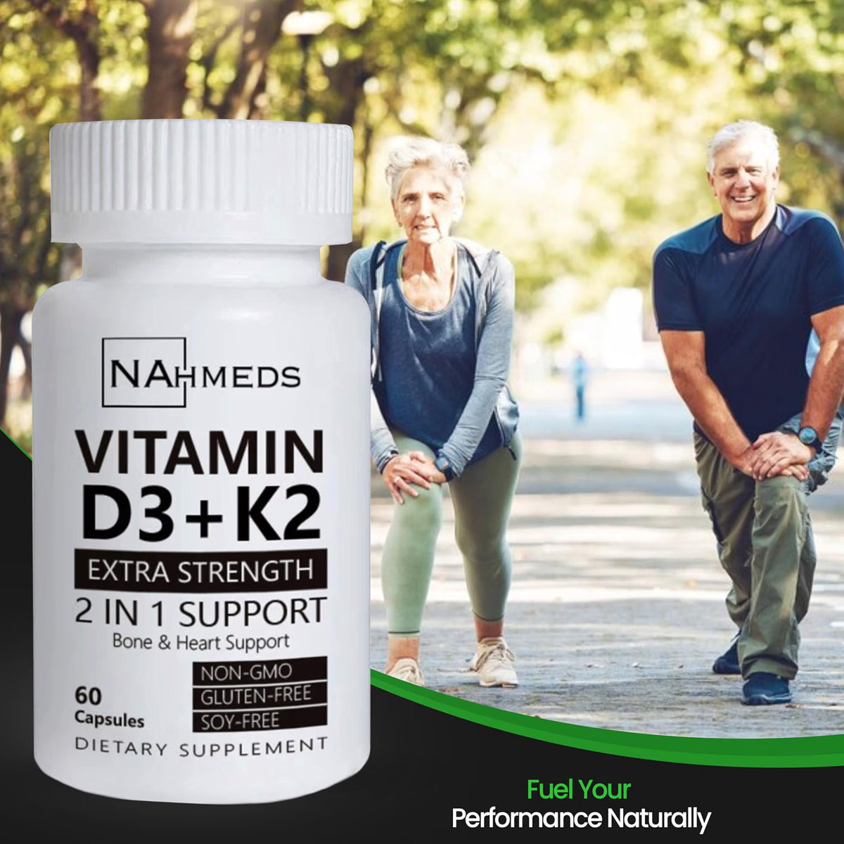 Vitamin D3 + K2 Extra Strength – 60 capsules